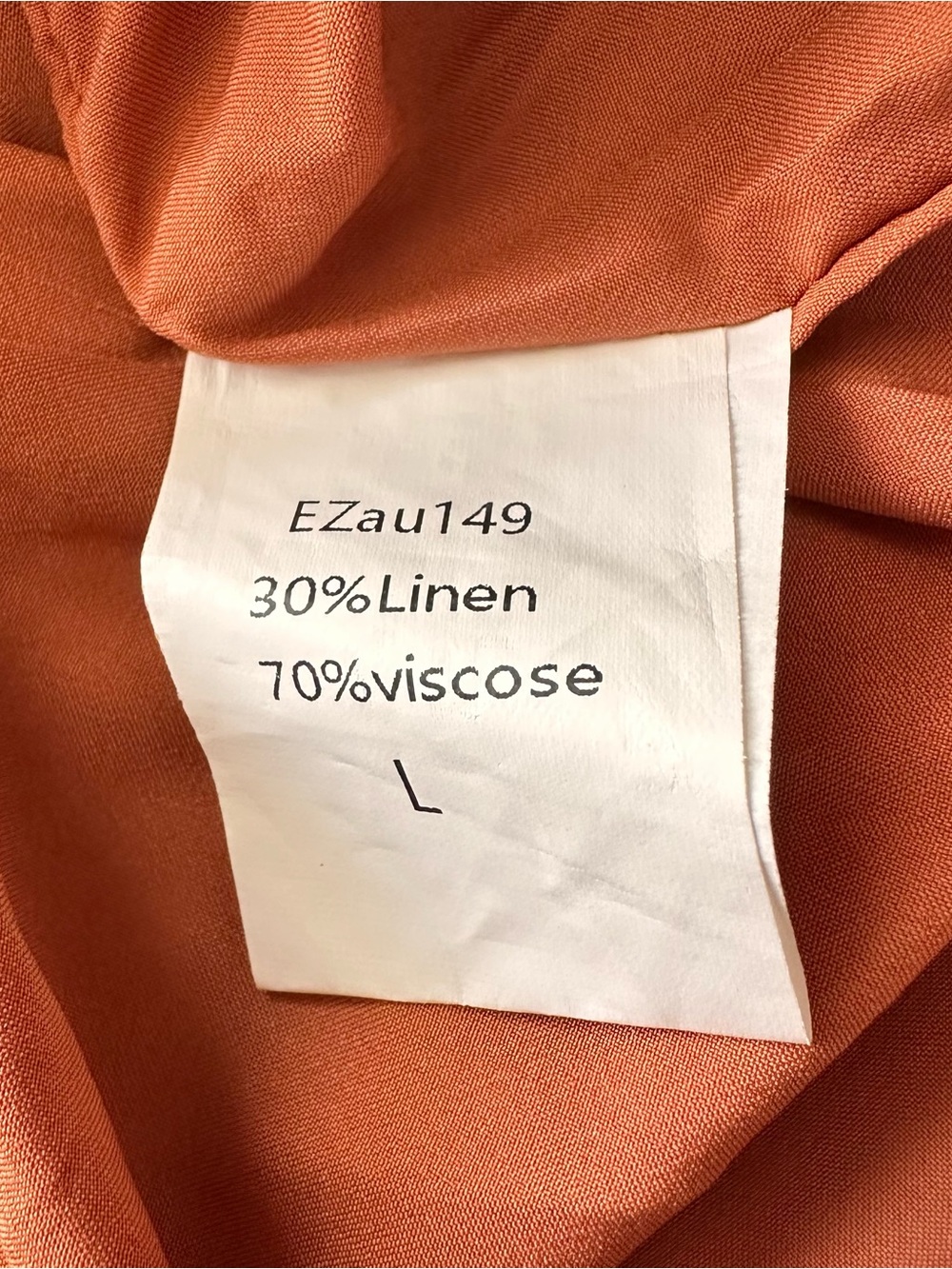 Bohemian Rust-Orange Linen-Blend Top and Pants Set Size Large - Picture 5 of 8
